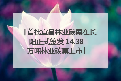 首批宜昌林业碳票在长阳正式签发 14.38万吨林业碳票上市