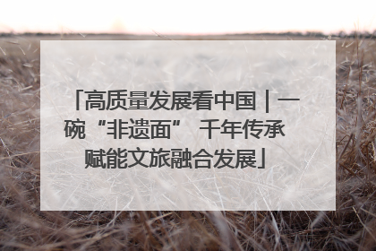 高质量发展看中国｜一碗“非遗面” 千年传承赋能文旅融合发展