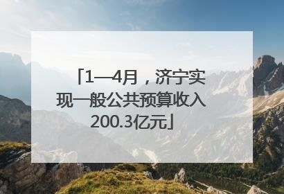 1—4月，济宁实现一般公共预算收入200.3亿元