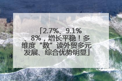2.7%、9.1%、8%，增长平稳！多维度“数”读外贸多元发展、综合优势明显