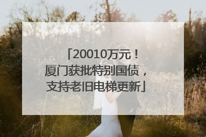 20010万元！厦门获批特别国债，支持老旧电梯更新