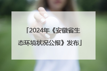 2024年《安徽省生态环境状况公报》发布