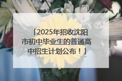 2025年招收沈阳市初中毕业生的普通高中招生计划公布！