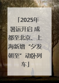 2025年暑运开启 成都至北京、上海新增“夕发朝至”动卧列车