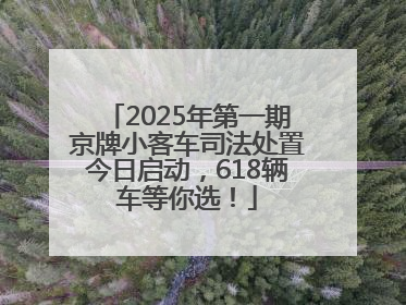 2025年第一期京牌小客车司法处置今日启动，618辆车等你选！