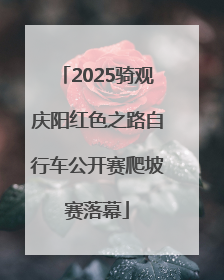 2025骑观庆阳红色之路自行车公开赛爬坡赛落幕
