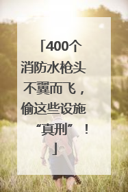 400个消防水枪头不翼而飞，偷这些设施“真刑”！